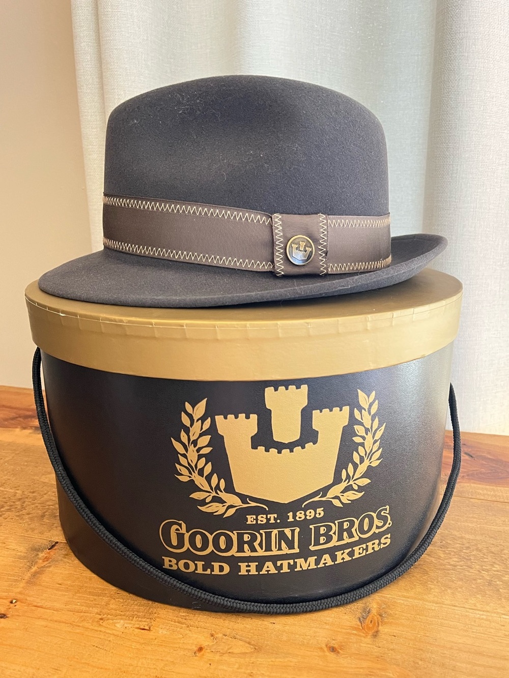 Goorin Bros Men's Brown Wool Felt Fedora Hat with Box